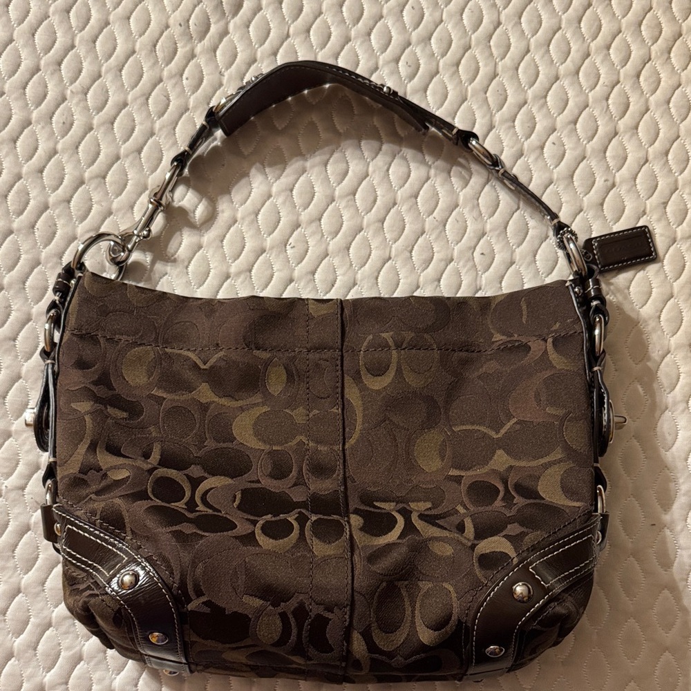 Coach Brown Patterned Shoulder Bag